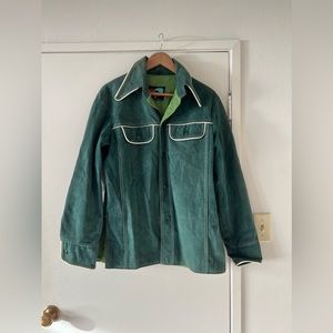 Vintage Suede Green Unisex Coat